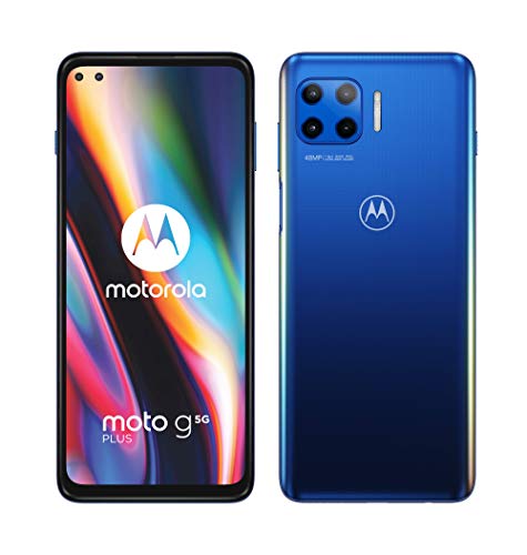 Motorola Moto G 5G Plus - Smartphone de 6.7" (5G FHD+, procesador Snapdragon SD765, 4x cámaras de 48 MP, batería de 5000 mAH, Dual SIM, 6/128 GB, Android 10), Azul [Versión ES/PT]
