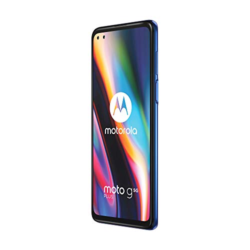 Motorola Moto G 5G Plus - Smartphone de 6.7" (5G FHD+, procesador Snapdragon SD765, 4x cámaras de 48 MP, batería de 5000 mAH, Dual SIM, 6/128 GB, Android 10), Azul [Versión ES/PT]