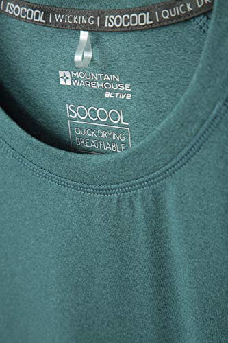 Mountain Warehouse Agra Camiseta mélange para Hombre - Ligera, cómoda, con Cuello Redondo, de Secado rápido y protección UV - para Viajar y Caminar Azul petróleo 3XL