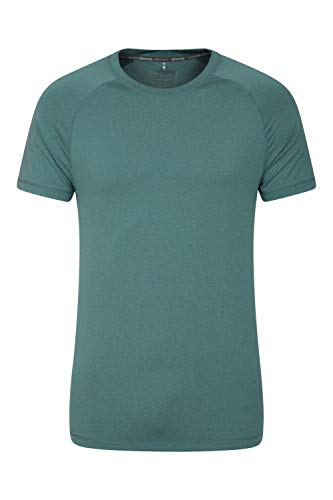 Mountain Warehouse Agra Camiseta mélange para Hombre - Ligera, cómoda, con Cuello Redondo, de Secado rápido y protección UV - para Viajar y Caminar Azul petróleo 3XL