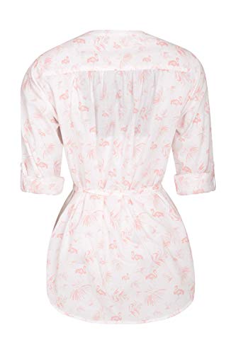 Mountain Warehouse Camisa Orlando Estampada para Mujer - Manga Larga Ligera - Transpirable, con Estilo, Cuidado fácil - Lo Mejor para Vacaciones y Viajes Blanco 34
