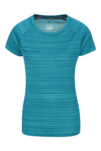 Mountain Warehouse Camiseta Endurance para Mujer - Top de Verano IsoCool para Mujer, Camiseta con protección Solar UV UPF30+ - para Correr, Viajar e IR al Gimnasio Verde Agua 52