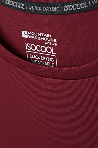 Mountain Warehouse Camiseta Endurance para Mujer - Top de Verano IsoCool para Mujer, Camiseta con protección Solar UV UPF30+ - para Correr, Viajar e IR al Gimnasio Burdeos 34