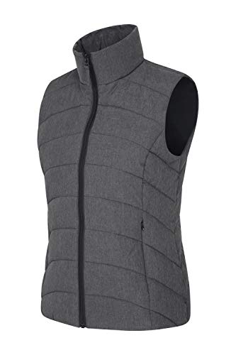 Mountain Warehouse Chaleco Acolchado Opal para Mujer - Ligero, cálido, Bolsillos con Cremallera e Impermeable - Ideal para llovizna, Invierno Gris Oscuro 34