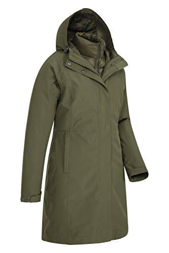 Mountain Warehouse Chaqueta Larga de Invierno 3 en 1 para Mujer de Alaskan Caqui 44