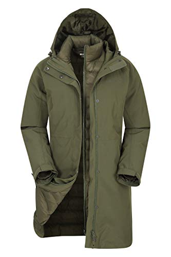 Mountain Warehouse Chaqueta Larga de Invierno 3 en 1 para Mujer de Alaskan Caqui 44