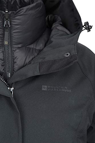 Mountain Warehouse Chaqueta Larga de Invierno 3 en 1 para Mujer de Alaskan Negro Jet 38