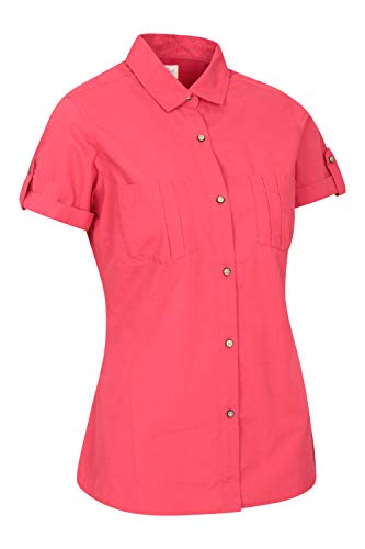 Mountain Warehouse Coconut Camisa de Las Mujeres Cortas de la Manga - 100% Tapa del Verano de Las señoras del algodón, Peso Ligero, Blusa de Breathable Rojo 36