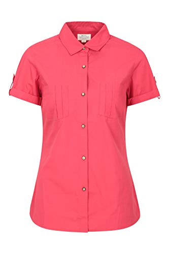 Mountain Warehouse Coconut Camisa de Las Mujeres Cortas de la Manga - 100% Tapa del Verano de Las señoras del algodón, Peso Ligero, Blusa de Breathable Rojo 36