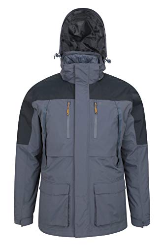 Mountain Warehouse Correspondent Hombres Abajo 3 en 1 Chaqueta - Abrigo Acolchado, Impermeable, Prendas de Abrigo Transpirables, Capucha Desmontable - Ropa de Invierno Azul XXL