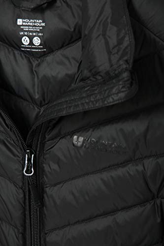 Mountain Warehouse Featherweight Abajo Gilet - Chaleco Ligero de Gilet, Chaqueta Invierno hidrófuga, Abajo llene la Capa, fácil embalar, Chaqueta Ocasional relampagada Negro 34