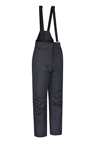 Mountain Warehouse Pantalón Nieve Dusk Hombre con Bolsillos, Polainas para Nieve, Cinturón elástico, Invierno Negro S