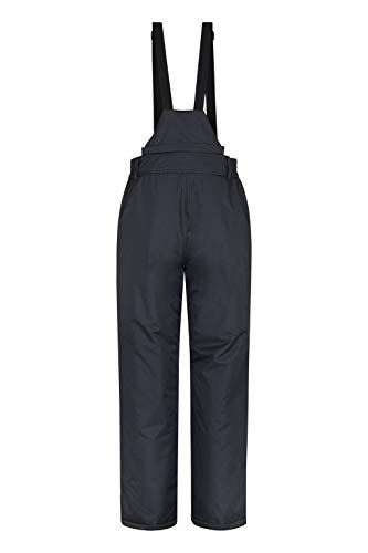 Mountain Warehouse Pantalón Nieve Dusk Hombre con Bolsillos, Polainas para Nieve, Cinturón elástico, Invierno Negro S