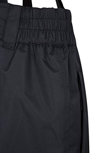 Mountain Warehouse Pantalón Nieve Dusk Hombre con Bolsillos, Polainas para Nieve, Cinturón elástico, Invierno Negro S