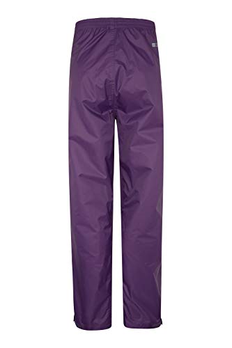 Mountain Warehouse Protectores Impermeables para Mujeres Pakka - de Packaway, Pantalones de la Lluvia de Breathable, Pantalones de Las señoras Morado 36