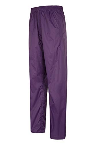 Mountain Warehouse Protectores Impermeables para Mujeres Pakka - de Packaway, Pantalones de la Lluvia de Breathable, Pantalones de Las señoras Morado 36