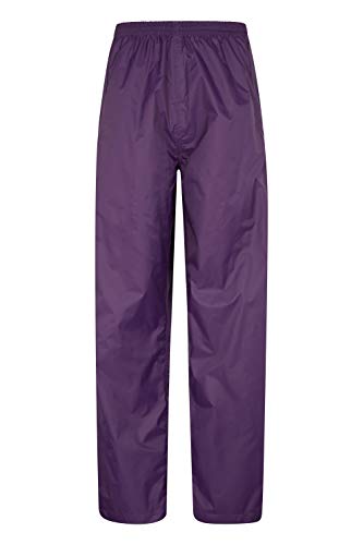 Mountain Warehouse Protectores Impermeables para Mujeres Pakka - de Packaway, Pantalones de la Lluvia de Breathable, Pantalones de Las señoras Morado 36
