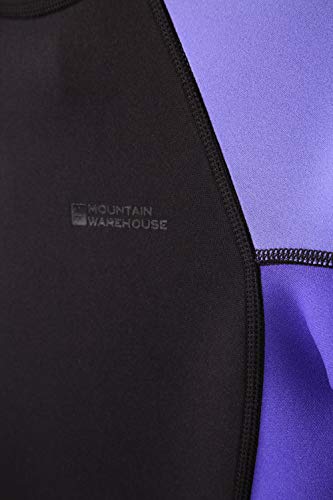 Mountain Warehouse Traje de Neopreno para Mujer Shorty - Cuerpo: 2.5mm, De baño, de Surf, con Cremallera Easy Glide, Tirador extendido, Costuras Planas - para Buceo Morado Oscuro 44-46