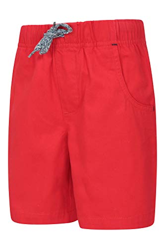 Mountain Warehouse Waterfall Cortocircuitos del aro de los Cabritos - Cortocircuitos del Verano de los niños Ligeros, Pantalones Cortos elásticos de Waistband, Pantalone Rojo 3-4 Años