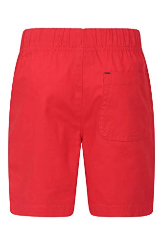 Mountain Warehouse Waterfall Cortocircuitos del aro de los Cabritos - Cortocircuitos del Verano de los niños Ligeros, Pantalones Cortos elásticos de Waistband, Pantalone Rojo 3-4 Años