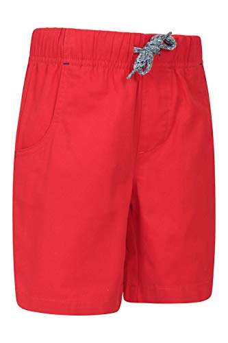Mountain Warehouse Waterfall Cortocircuitos del aro de los Cabritos - Cortocircuitos del Verano de los niños Ligeros, Pantalones Cortos elásticos de Waistband, Pantalone Rojo 3-4 Años
