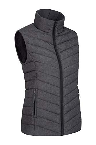 Mountain Warehouse Windemere Gilet Rellenado de Las Mujeres - Warmer Adicional del Cuerpo del Calor, Bolsillos, Chaqueta Llena del Chaleco de Las señoras, Invierno Carbón 34