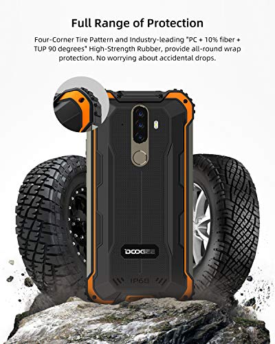 Móvil Resistente, DOOGEE S58 Pro Smartphone 4G Android 10, Cámara Triples 16MP Cámara Frontal 16MP, 6GB+64GB, 5180mAh, 5.7 Pulgada IP68/IP69K Teléfono Móvil Libre Antigolpes, NFC/GPS, Naranja