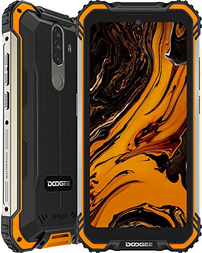 Móvil Resistente, DOOGEE S58 Pro Smartphone 4G Android 10, Cámara Triples 16MP Cámara Frontal 16MP, 6GB+64GB, 5180mAh, 5.7 Pulgada IP68/IP69K Teléfono Móvil Libre Antigolpes, NFC/GPS, Naranja
