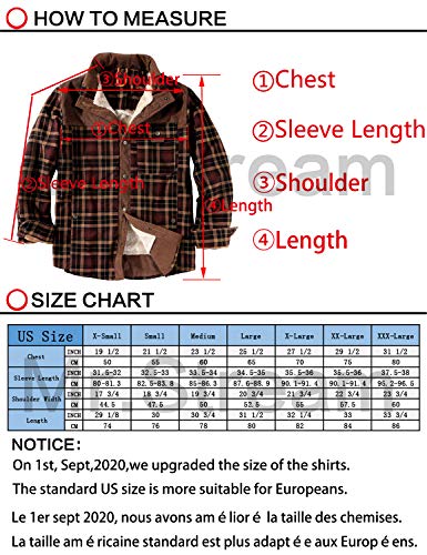 Mr.Stream Hombres Casual Manga Larga de Franela a Cuadros botón Forrado de Piel Caliente Camisa Chaqueta Sherp M Coffee