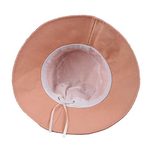 MSFX Sombrero De Pescador De Encaje De Flores,Sombrero De Sol Transpirable De Moda,Gorra De Lavabo De Viaje Al Aire Libre Plegable para Damas,Sombreros De Cubo Vintage De ala Corta-C