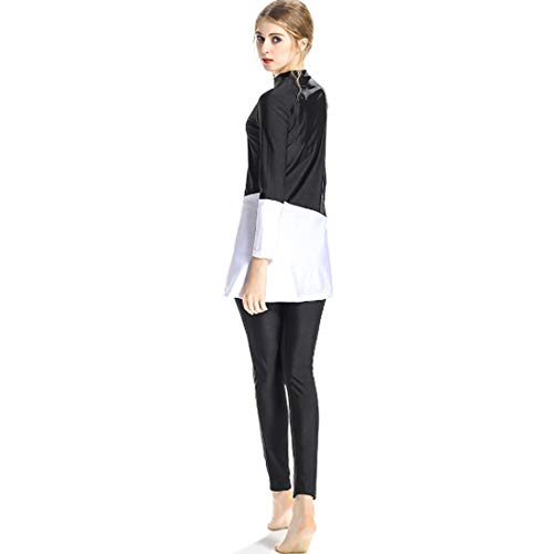 MUCHAO Traje de baño de Muselina para Mujer Trajes de baño protección Solar Verano Burkini Ligero Hijab Traje de baño Modesto islámico para Damas Ropa de Playa 2 Juegos de Piezas