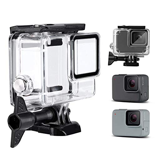 Mugast Cubierta de la Caja de la cámara a Prueba de Agua para Gopro Hero 7,30m Buceo Marco de la Carcasa de la Carcasa subacuática para Surf, Buceo, natación, Selfie, Turismo, Paracaidismo, etc.