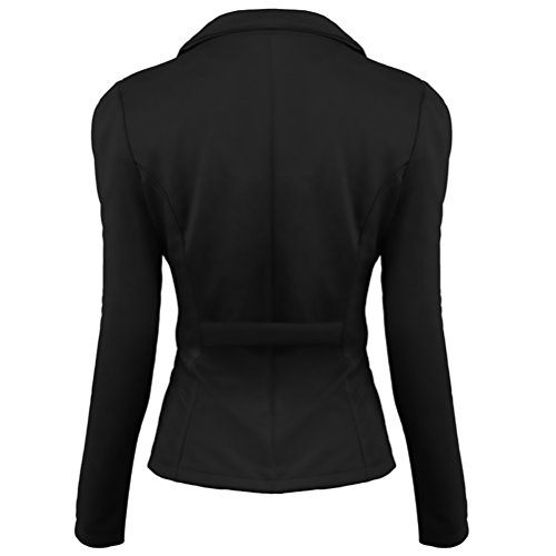 Mujer Blazer Invierno Otoño Elegante Casual Ejecutiva Negocios Oficina Slim Fit Trajes Chaquetas Manga Larga De Solapa con Botones Color Sólido Corta Woman Abrigos Outerwear