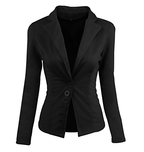 Mujer Blazer Invierno Otoño Elegante Casual Ejecutiva Negocios Oficina Slim Fit Trajes Chaquetas Manga Larga De Solapa con Botones Color Sólido Corta Woman Abrigos Outerwear