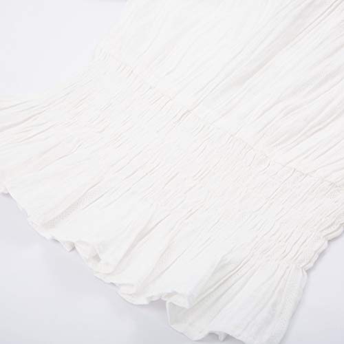 Mujer Blusa Clásica con Hombro Descubierto para Cocplay Fiesta Oficina Blanco XL