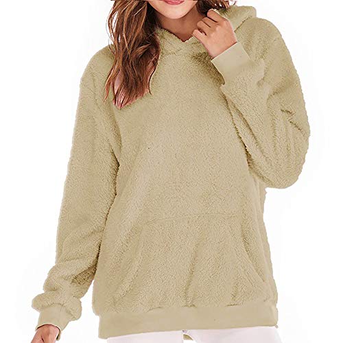 Mujer Caliente y Esponjoso Tops Chaqueta Suéter Abrigo Jersey Mujer Otoño-Invierno Talla Grande Hoodie Sudadera con Capucha riou