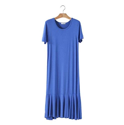 Mujer Camisón,Camisón De Dormir Suave Y Holgado Con Cuello Redondo Ropa De Hogar Camiseta De Manga Corta Con Hojas De Loto Camisón Elástico Transpirable Ropa De Dormir Informal Ropa De Dormir Ca