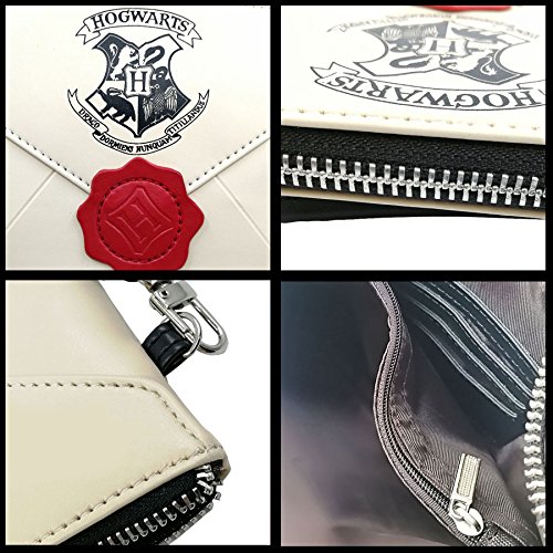 Mujer Harry Potter Hogwarts Escuela Insignia Cuero Cremallera Billetera Bolsa de Cosméticos