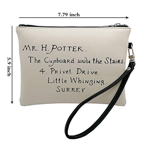 Mujer Harry Potter Hogwarts Escuela Insignia Cuero Cremallera Billetera Bolsa de Cosméticos