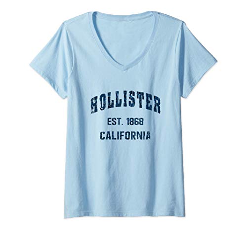 Mujer Hollister, California Home Souvenir . EST. 1868 Camiseta Cuello V