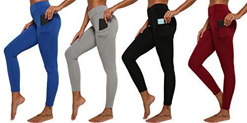 Mujer Leggins Cintura Alta Pantalones de Yoga Fitness Medias Push Up Pantalones Deportivos con Bolsillos Pantalones Ajustados Elásticos XL Xbao
