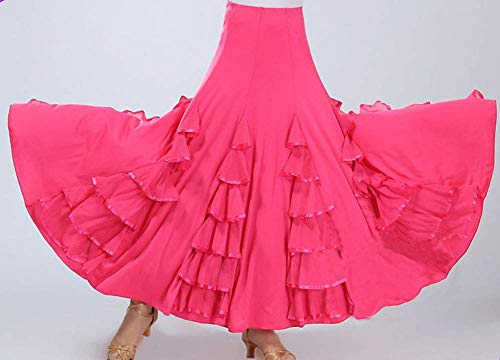 Mujer Maxi Plisada Faldas De Latino Tango Práctica De La Danza Ropa Rose Un tamaño