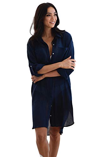 Mujer Mini Ropa de Playa Piscina Transparente Bikini Cover Up Traje de Baño Vestir Camisolas y Pareos Vestido Asimetrico Tallas Grandes Kaftan Corto Camisas con Botones Beachdress Bikini Cover Up