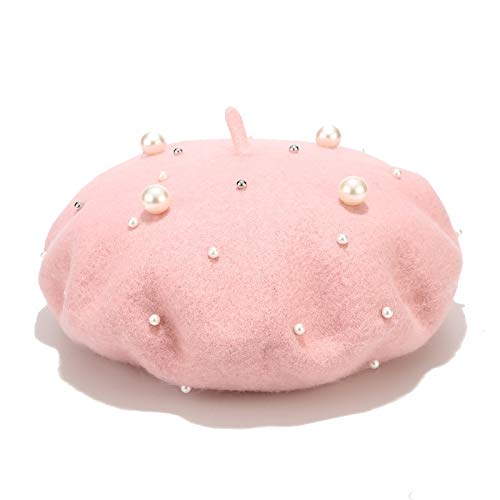 Mujer Niña Boina Artista Francés Cálido   Invierno Gorro Gorro Elegante Dama Rebordear Boinas Elegantes Vintage Lisos Sombreros Beige