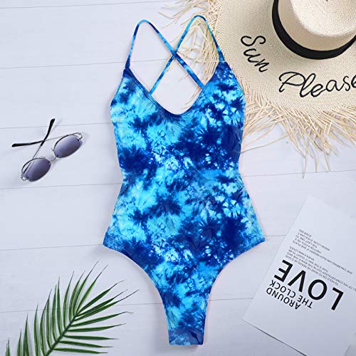Mujer Sexy Bikini de una Pieza,Sonnena Mujeres Bohemian Estampado Bodysuit Bikini Bandeau Traje de baño Push-up Padded Bra Cintura Alta Talla Grande Ropa de Playa