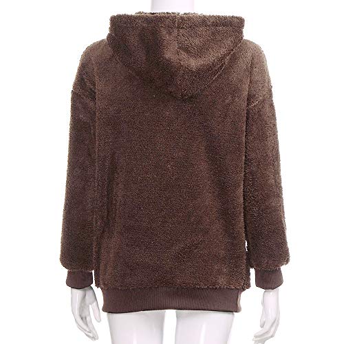 Mujer Sudadera Caliente y Esponjoso Tops Chaqueta Suéter Abrigo Jersey Mujer Otoño-Invierno Talla Grande Hoodie Sudadera con Capucha riou