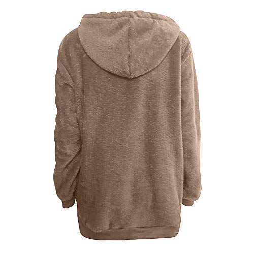 Mujer Sudadera Caliente y Esponjoso Tops Chaqueta Suéter Abrigo Jersey Mujer Otoño-Invierno Talla Grande Hoodie Sudadera con Capucha riou