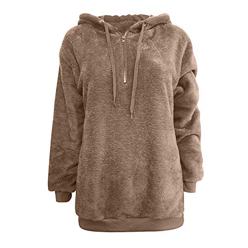 Mujer Sudadera Caliente y Esponjoso Tops Chaqueta Suéter Abrigo Jersey Mujer Otoño-Invierno Talla Grande Hoodie Sudadera con Capucha riou