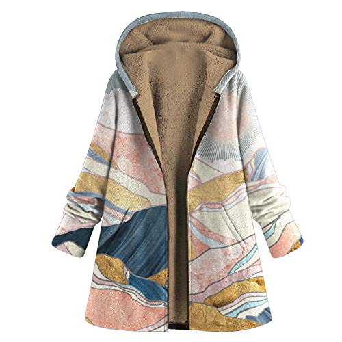 Mujer Sudadera con Capucha e Invierno de Manga Larga Chaqueta Caliente de Felpa con Cremallera Blusa Impresión Descuento Tamaño Grande Camisa Suéter para Mujer Otoño para Mujer (Rosado)