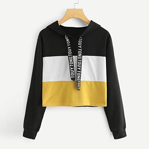 Mujer Sudaderas, ASHOP Blouses For Woman Elegant Embroidery Sweatshirt Sudaderas para Mujer Top Deporte (Negro,L (EU:36-38))